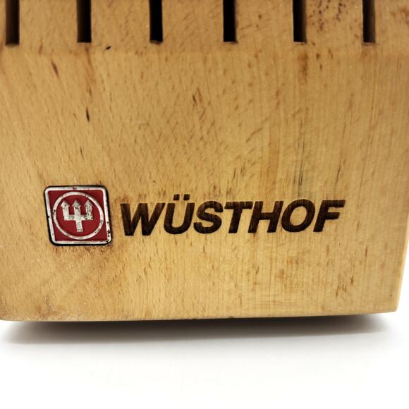 Vtg Wusthof German Oak 17 Slot Wood Kitchen Knife Block Holder Cutlery Storage - Picture 5 of 8